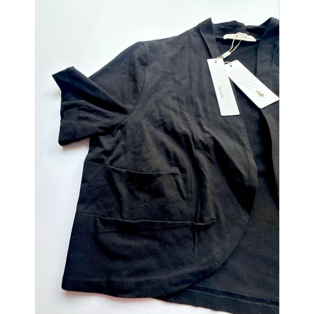 Belle Papeon Signature Black Cropped Cardigan NWT Size L - Picture 8 of 10